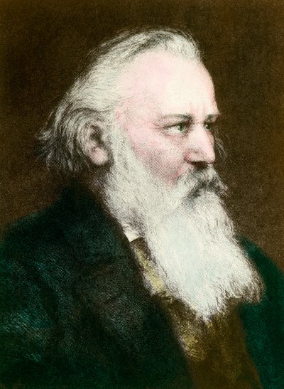 Portrait of Johannes Brahms (1833-1897), German composer (engraving) by Anonymous Anonymous