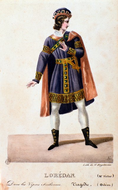 Portrait of Loredan in The Sicilian Vespers (I vespri siciliani), opera by Giuseppe Verdi by Anonymous Anonymous