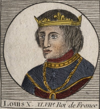 Portrait of Louis X le Hutin, King of France - engraving from 