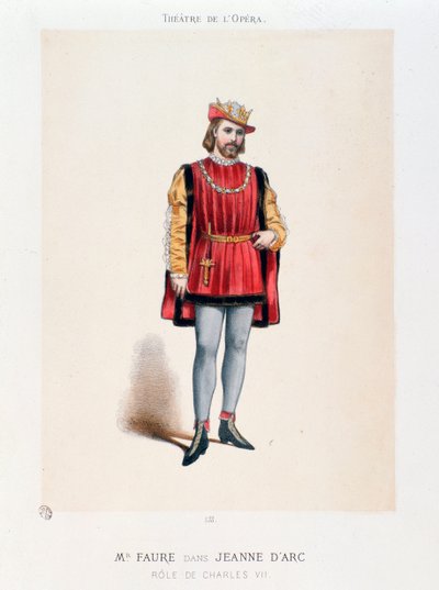 Portrait of Mr. Faure interpreting King Charles VII in the opera 