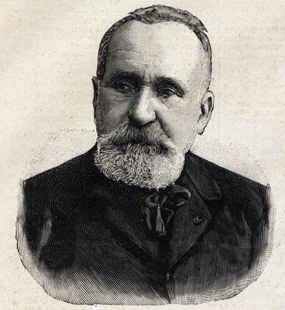 Portrait of Pierre Puvis de Chavannes, French painter, at that time president of the Societe Nationale des Beaux Arts. In Le Petit Parisien by Anonymous Anonymous