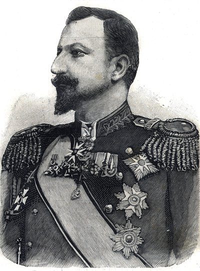 Portrait of Prince Ferdinand I (1861-1948) of Bulgaria. Engraving in 