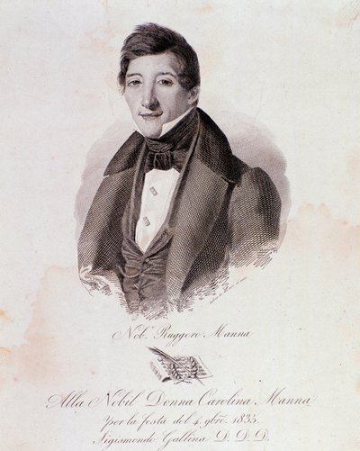 Portrait of Ruggero Manna (engraving) by Anonymous Anonymous