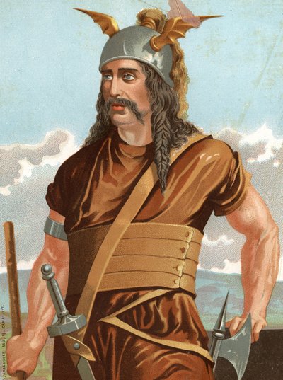 Portrait of Spartacus. Head of slaves revolted against Rome (died 71 BC). after hombres y Mujeres celebres. Barcelona 1877 by Anonymous Anonymous