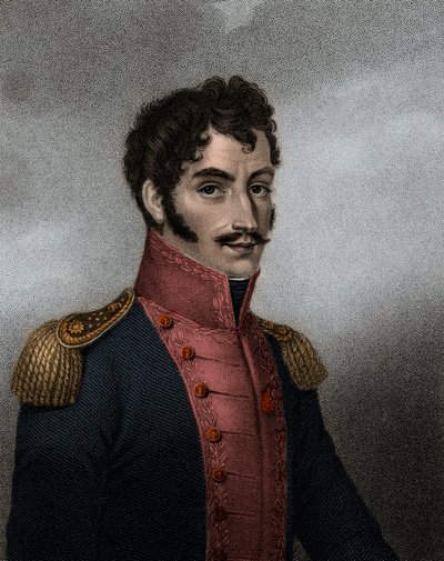 Portrait of Venezuelan politician and military Simon Bolivar (1783-1830), president of Colombia and Peru by Anonymous Anonymous