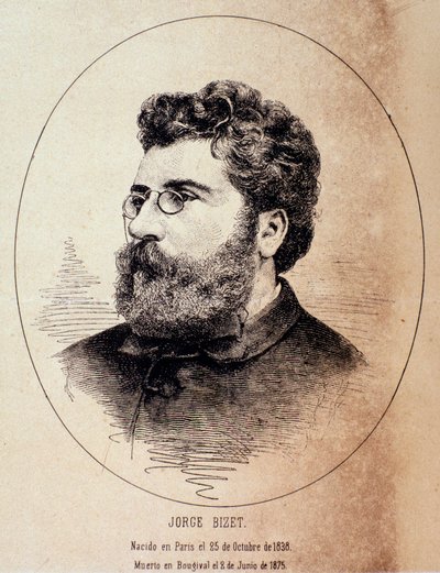 Portrait of English Composer Georges Bizet by Anonymous Anonymous