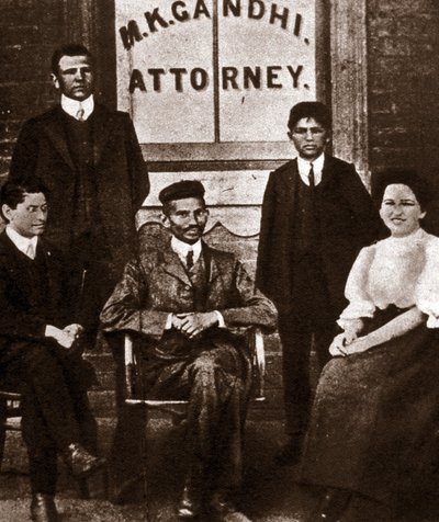 Portrait of political leader Mohandas Karamchand Gandhi (1869-1948) lawyer in Durban, South Africa. Photography 1893 by Anonymous Anonymous