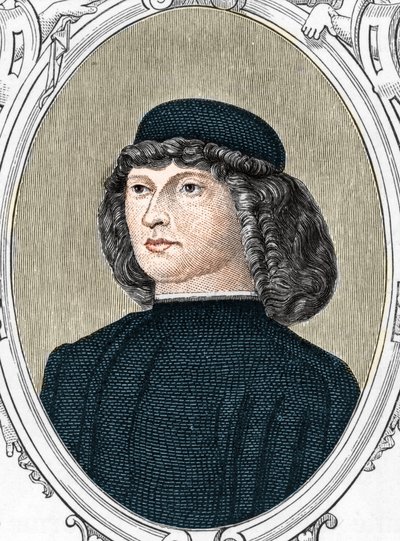 Portrait of the Italian Painter Giovanni Bellini Said il Giambellino (1425/1433-1516), Engraving of 1859 in 