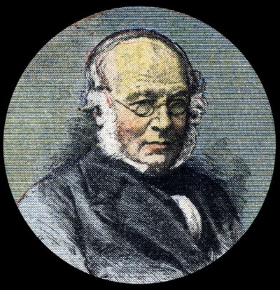 Postal History: Portrait of Sir Rowland Hill, at the origin of the postal reform of 1839. Detail of Le petit journal from 15/04/1920. Private Collection by Anonymous Anonymous