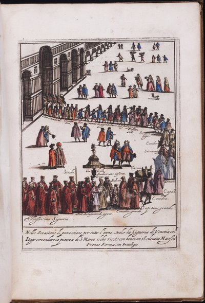 Procession of the Doge and his entourage in the Piazza San Marco in Venice by Anonymous Anonymous