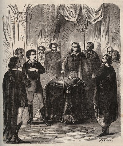 Reception of an Illuminatus (Illuminati) - Engraving from 1879 in Histoire des societes secretes, politiques et religieuses by Pierre Zaccone by Anonymous Anonymous
