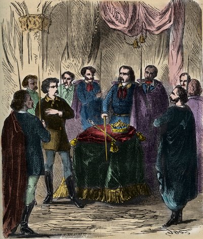 Reception of an Illuminatus (secret society) - Reception of an Illuminatus (Illuminati) - Illuminati of Bavaria (der Illuminatenorden) 1879 (engraving) by Anonymous Anonymous