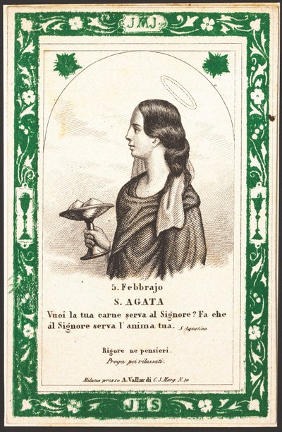 Representation of Saint Agatha by Anonymous Anonymous