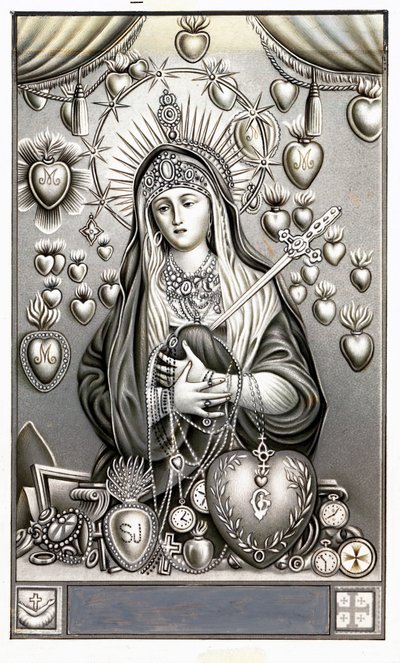 Representation of the Virgin of Pain, Mater Dolorosa - Early 20th century pious image - Private collection by Anonymous Anonymous