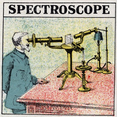 Spectral Analysis: A Spectroscope. Anonymous Illustration from 1925. Private Collection. by Anonymous Anonymous