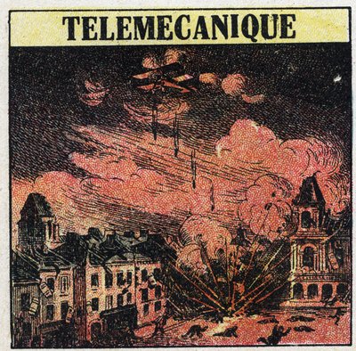 T.S.F.: telemecanics, the art of controlling distance by means of electromagnetic waves. Anonymous illustration from 1925. Private collection. by Anonymous Anonymous
