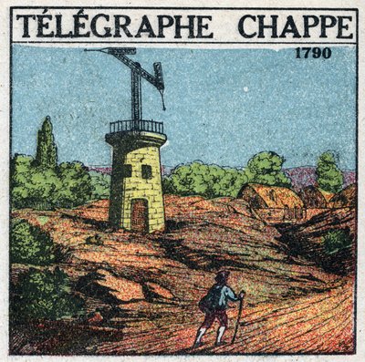 Telegraph: telegraph by Claude Chappe (1765-1805) in 1790. Anonymous illustration from 1925. Private collection. by Anonymous Anonymous