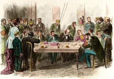 Telephony Experience in the Waiting Room of the Station Saint Lazare in Paris on 6/09/1879 - Private Collection by Anonymous Anonymous
