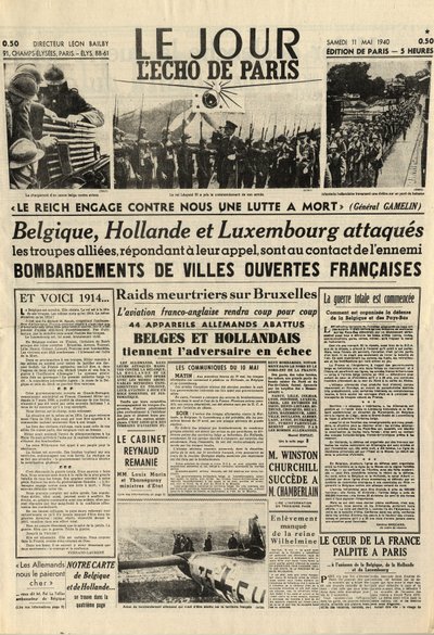 The Battle of Belgium or Belgian Campaign - 18-day campaign - German invasion of Belgium during World War II - Journal 