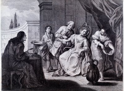 The Bloodletting, medical technique (engraving) by Anonymous Anonymous