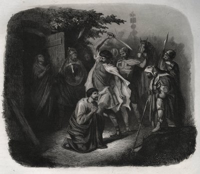 The Decollation of Saint Julian (Martyrdom). Engraving from 1846 in Lives of the saints. Private collection by Anonymous Anonymous