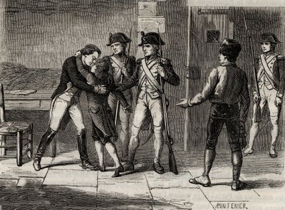 The Dukes of Montpensier and Beaujolais at Fort Saint-Jean in 1793 - Engraving in 