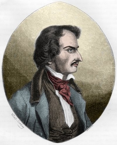 The French poet and assassin, Pierre Francois Lacenaire (1803-1836), dandy, poet, French man of letters - Engraving of 1863 in 