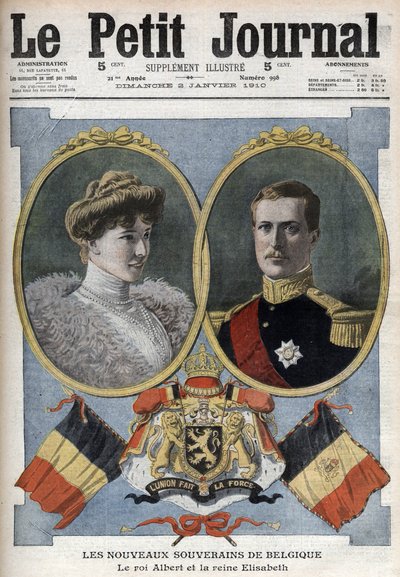The New Sovereign of Belgium - King Albert I and Queen Elisabeth of Bavaria - In Le Petit Journal of January 1910 by Anonymous Anonymous