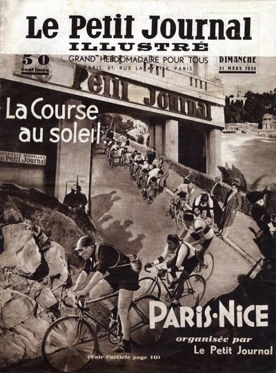 The Paris Nice cycling race organised by the little newspaper. Cover of 