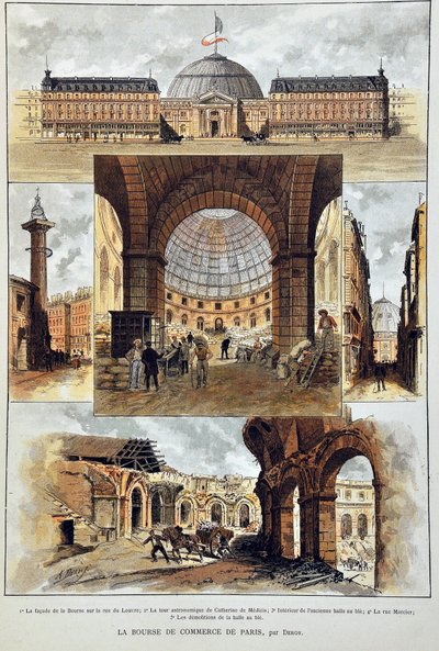 The Paris Stock Exchange by Deroy, Engraving of 1887 in 