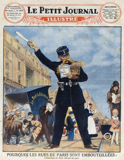 The Parisian population took advantage of a delivery truck and a police officer occupied reading the Almanach instead of circulating from 