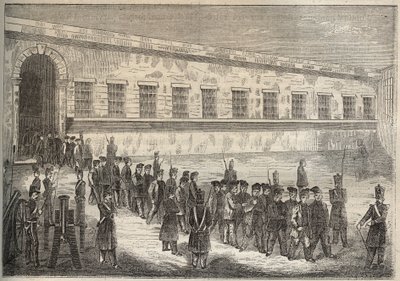 The bagne of Rochefort in the 19th century. Engraving in 