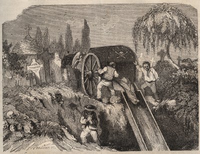 The cemetery of the Brest Bagne in the 19th century. Engraving in 