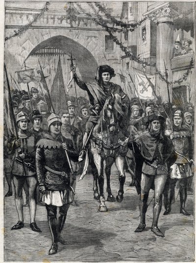 The cortege of corporations in the 14th century: The prevot of the merchants of Paris by Anonymous Anonymous