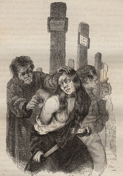 The mark at the bagne de Rochefort in the 19th century. Engraving in 
