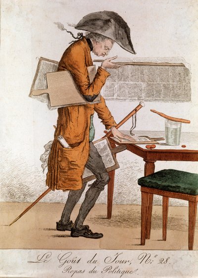 The Taste of the Day: Caricature Policy Lunch on the Job of Journalist by Anonymous Anonymous