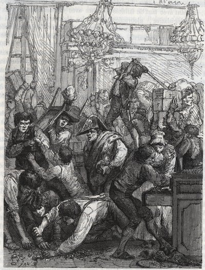 Theft of the furniture guard (present Hotel de la Marine, Place de la Concorde) - Theft in the week from 11 to 17 September 1792 by a band commissioned by Paul Miette, from a part of the Diamonds, at the hotel du Garde-Meuble de la Couronne, Paris by Anonymous Anonymous