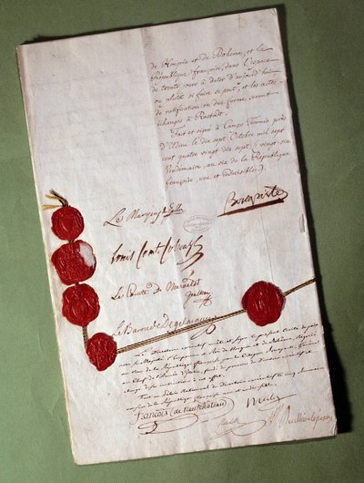Treaty of Campoformio Signed by Napoleon Bonaparte by Anonymous Anonymous