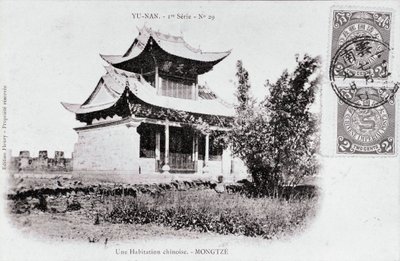 View of a Chinese dwelling in Mong Tse in the Yunnan region of China. Photograph of the beginning of the 20th century - Private collection by Anonymous Anonymous