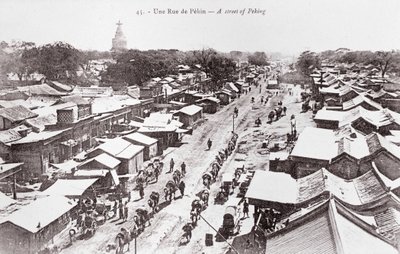 View of a Street in Peking, China - Photograph of the Beginning of the 20th Century - Private Collection by Anonymous Anonymous
