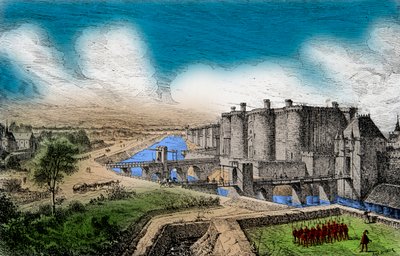 View of the Bastille with its surrounding walls under King Charles V the Wise by Anonymous Anonymous