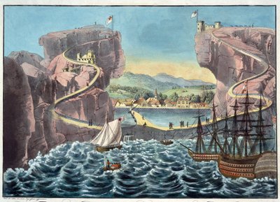 View of the Island of St. Helena from the Side of the Landing Place Near the Fort James by Anonymous Anonymous