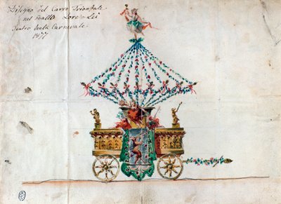 View of the triumphal chariot in Lorelei, opera by Catalani (1877) by Anonymous Anonymous