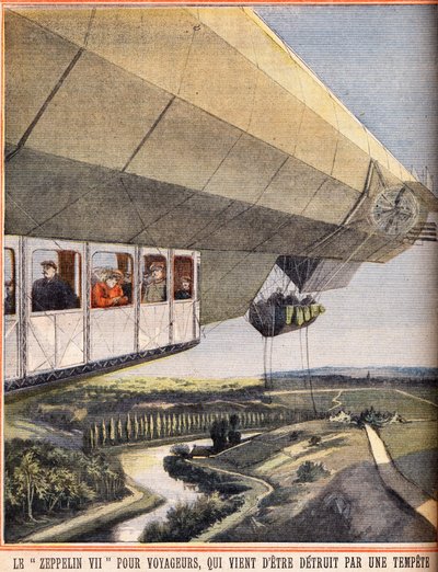 Zeppelin VII for travelers that has just been destroyed by a storm by Anonymous Anonymous