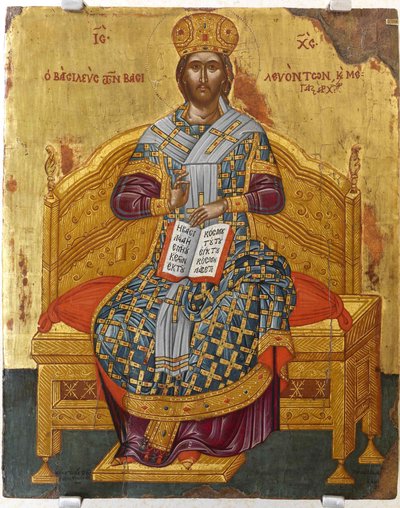 Christ Enthroned Saviour of the World by Anonymous Russian icon painter