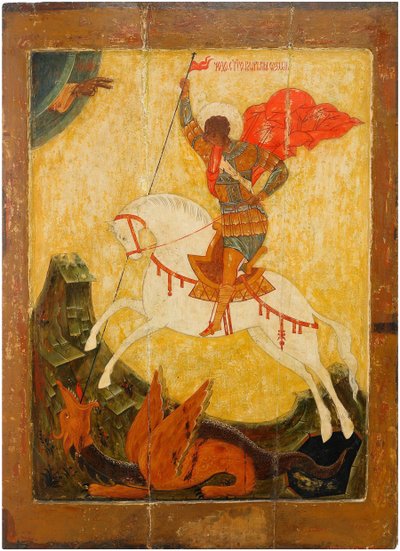 Saint George and the Dragon by Anonymous Russian icon painter