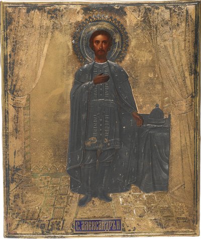 Saint Grand Prince Alexander Nevsky, 19th Century by Anonymous Russian icon painter