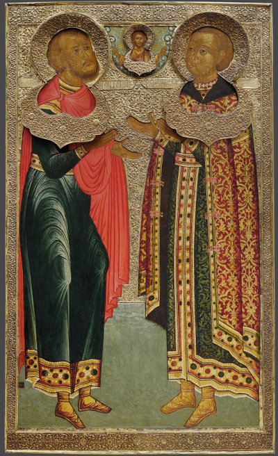Saint John Sochavsky and Tsarevich Ivan Mikhailovich, 1639-1640 by Anonymous Russian icon painter