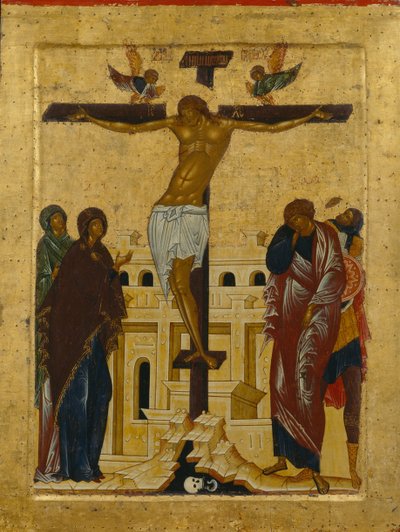 The Crucifixion by Anonymous Russian icon painter