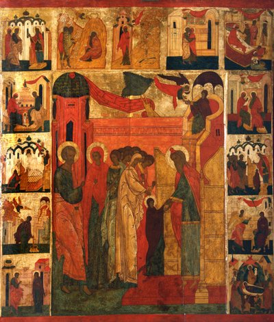 The Entry of the Most Holy Theotokos into the Temple, 16th Century by Anonymous Russian icon painter